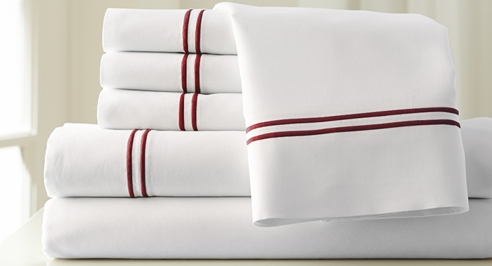 HOTEL EMBROIDERED SHEET SET CHOCOLATE